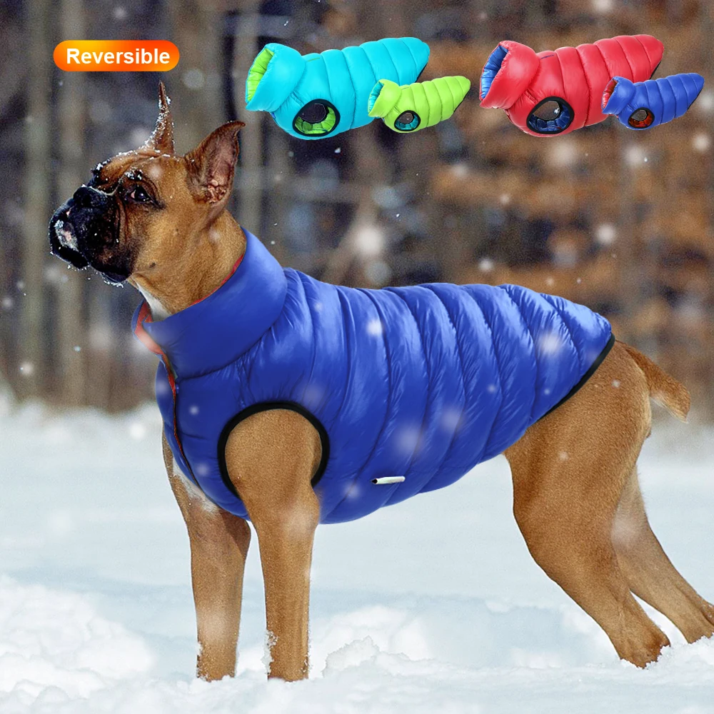 Winter Clothing Layers - Warme winterhondenkleding Vest Omkeerbare hondenjas Jas