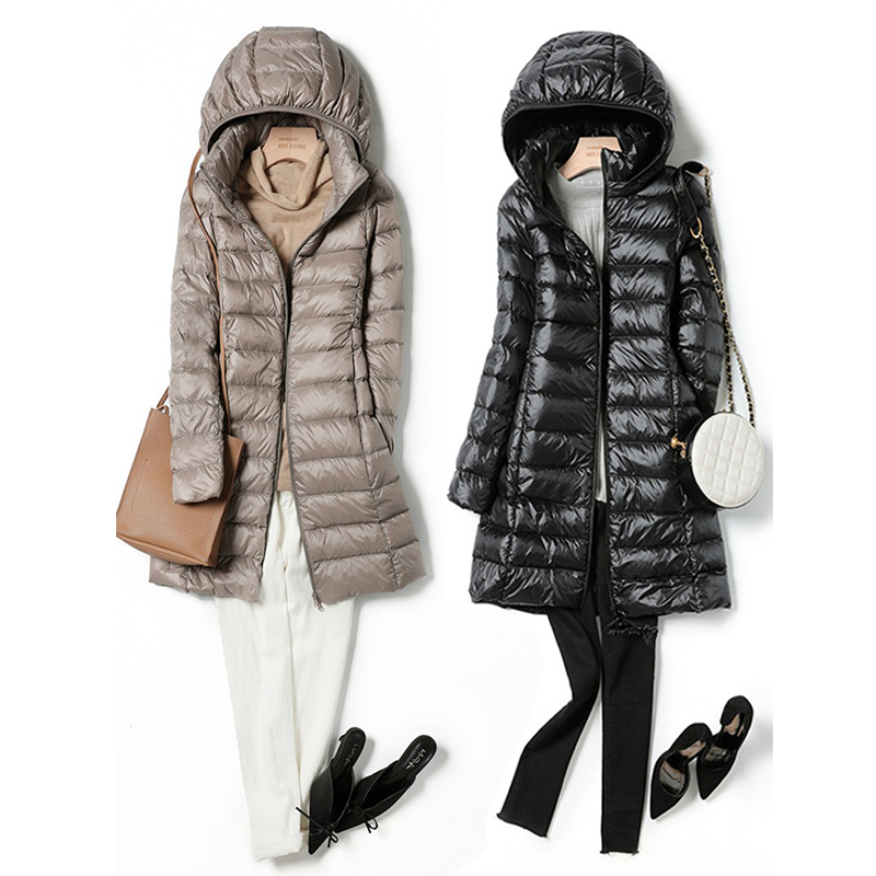 Puffer Jacket Women Down - Vrouwen X-lange Office Lady Hoed Afneembare