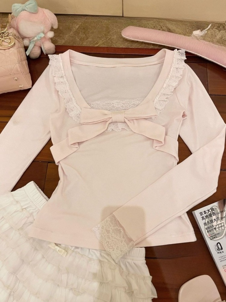 2026 Roze Strik Lange Mouwen K - Winter Clothing Layers recensie en prijs